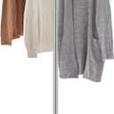 SONGMICS Clothes Drying Rack, 59Inch Folding Laundry Drying Rack with 3 Rotatable Arms for Hangers, 4 Legs, Stainless Steel, for 27 Pieces of Clothes, Black ULLR510B01