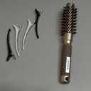 AIMIKE Round Hair Brush, 1 inch Barrel with Boar Bristles, Nano Thermal Ceramic & Ionic Tech, for Blow Drying, Styling, Curling and Shine + 4 Clips (Gold, Unisex, Fine Hair, Short Hair, Anti-Frizz)