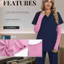 Neer 3 Pack Women Long Sleeve Underscrubs Shirt V Neck Slim Fitted Scrub Undershirts Comfort Nurse Fall Layering Tees Tops (L)