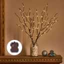 Birchlitland Lighted Brown Branches 18IN 70L Warm White Fairy Lights, LED Willow Branch Lights with Timer Battery Operated for Home Bedroom Living Room Vase Decoration