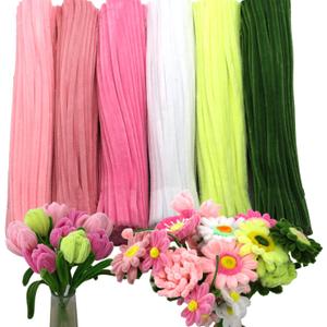 600 Pcs Thick Craft Pipe Cleaners Bulk 6 Assorted Colors,12 Inch Chenille Stem Pipecleaner Kit for Craft Animals, Flowers Making,Creative DIY Decorations (Pink Flower Color)