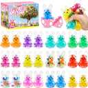 Easter Egg Fillers for Kids Adults, Easter Squishies Bunny Stress Balls for Kids Adults, Easter Egg Stuffers, Bunny Squishy Toys Easter Basket Stuffers Party Favors Gifts 24PCS
