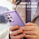 SURITCH for Samsung Galaxy S23 Ultra Case, [Built-in Screen Protector] [Dual-Layer Protection ] Full Protection Shockproof Rugged Bumper Phone Cover for Samsung S23 Ultra 6.8 Inch - Pure Purple