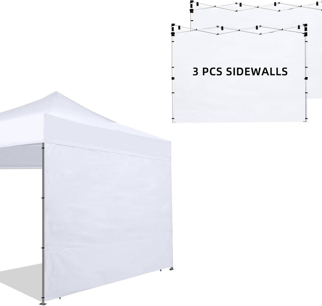 Joramoy Canopy Tent Sidewalls for 1010 Pop Up Canopy, 3 Pack Instant Canopy Sunwall, Waterproof and UV Protection Canopy Shade Wall, Straight Leg Canopy Sidewalls 3 PCS Only(White)