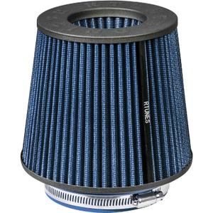 Rtunes Racing BLUE 2.5"-4" 63.5-102 mm Inlet Cold Air Intake Cone Replacement Performance Washable Clamp-On Dry Air Filter