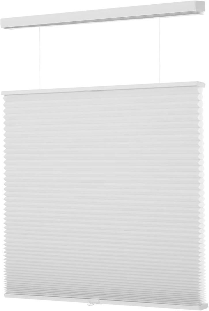 MYshade Top Down Bottom Up（TDBU） Cellular Shades, 1.5 inch Cordless Light Filtering Honeycomb Pleated Blinds for Windows Home Bedroom Office, Light Control, Thermal Insulated, 40" W x 64" H,White