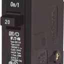 Eaton Corporation Br120 Single Pole Interchangeable Circuit Breaker, 120V, 20-Amp (Black)