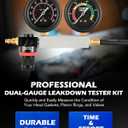 Orion Motor Tech Cylinder Leak Down Tester Kit, Dual-Gauge Automotive Engine Leakage Tester for Petrol Engines, Adjustable Leakdown Diagnostic Detector Tool Kit with Spark Plug Tester Adapters