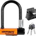 Kryptonite Evolution Mini-5 Bike U-Lock, Heavy Duty Anti-Theft Bicycle U Lock, 13mm Steel Shackle Mounting Bracket and Keys, High Security Lock for Bicycles Scooters,Black