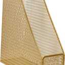 Martha Stewart Ryder Gold Mesh Metal Single Slot Magazine File Holder, Desktop Organizer, 9.75 x 3.75 x 11.5