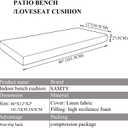 Bench Seat Memory Foam Chair Pads Non-Slip Rubber Back Indoor Swing/Settee Cushion 40 x 12 inch
