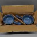 LE TAUCI Soup Bowls with Handle, 15 Oz Ceramic French Onion Soup Bowls, Large Soup Crocks Oven Safe for Stew, Onion, Soup, Chilli, Set of 4, Ceylon Blue