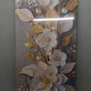 Large Living Floral Canvas Wall Art Gold White Plant Abstract Decor painting Pictures Modern Nordic Botanical Flowers Posters Prints for Bathroom Bedroom Office Hallway Home Decoration (40"L x 20"W)