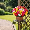 16 Bundles Artificial Flowers for Front Door, Fake Silk Azalea Bouquet Silk Flowers for Outside UV Resistant Realistic Faux Plants for Planter Farmhouse Patio Garden Walkways Home Decor (Mixed Color)