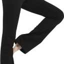 MC&LO Cotton Spandex High Rise Bootcut Flare Yoga Pants Legging(Regular Size/Plus Size) M (Black)