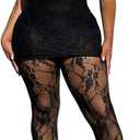 YOOTIKO Womens Sexy 2 Piece Outfits Date Night Birthday Clubwear Lace Tube Dress Top Stockings Set (Large, Black)