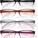 Gaoye Reading Glasses for Women, 6 pack Fashion Readers for Women Men Spring Hinge Eye Glasses, Blue Light Reading Glasses (Black on Top Transparent on Bottom, Purple Gradient, Rose Red Gradient, Blue-pink Gradient, Brown Gradient, Black), Magnification Strength: 1.75 x