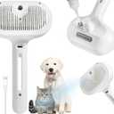 3-in-1 Steam Brush for Cats & Dogs Hair Removal Comb with One-Click Release & Water Spray Grooming Brush for Shedding, Long/Short Hair