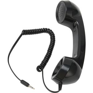 Retro Phone Handset, 3.5mm Cell Phone Receiver, Radiation Proof, HandheldCell Phone Telephone Handset for Mobile Phones Computers (Black)