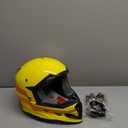 GLX GX623 Youth ATV/Dirt Bike Helmet Combo - Retro Yellow, Small - DOT