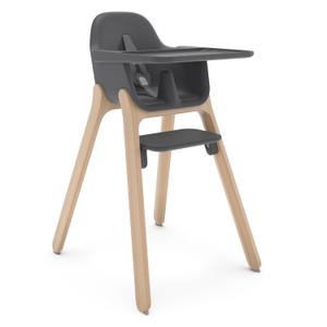 UPPAbaby Ciro High Chair/Sleek, Easy-to-Clean Design/Perfect-Fit Tray to Bring Baby to Table/Patent-Pending Harness/Dual-Position, 180-Degree Rotating Footrest/Jake (Charcoal/Rubberwood)