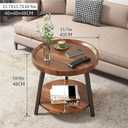 Sofa Side Table, Mid Century 2-Tier Round Coffee Table/Bedside Table, Corner Table in Balcony Living Room Small Apartments Hotel Tea Tables (A, 40CM/15.7in)