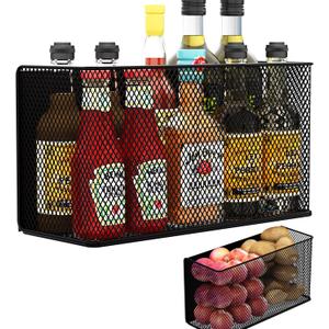 Magnetic Baskets Shelf Bins Organizer Holder Storage Rack Containers for Fridge, Whiteboard, Locker - Home Kitchen Laundry Office School ((1-Pack) Black/XL)