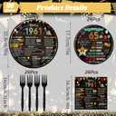 Vintage 65th Birthday Plates and Napkins, 96PCS 65th Birthday Party Decorations Supplies for Women Men, Back in 1961 Cheers to 65 Years Disposable Tableware Set Serve 24