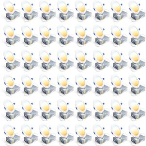 Ensenior 48 Pack 4 Inch LED Recessed Light, Dimmable, 2700K-5000K 5CCT, 750LM High Brightness, 9W 120V, Damp Rated, Ultra-Thin Canless Wafer Ceiling Light - ETL & FCC & IC