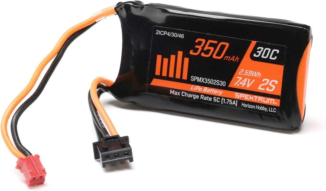 Spektrum 350mAh 2S 7.4V LiPo w/ PH2.0 2pin Power Connector, SPMX3502S30