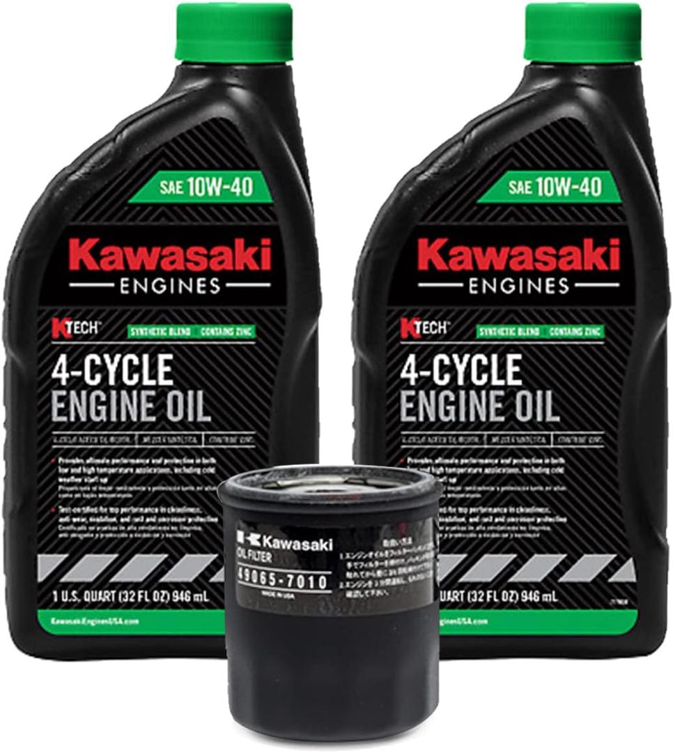 10W-40 Kawasaki Oil Change Kit, (1) 49065-7010 Oil Filter & (2) 99969-6296 Quarts Of Oil