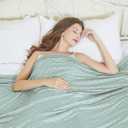 AmyHomie Cooling Blanket,90"x108"King Size, Summer Blankets with Double Sided Cold Effect, Arc-Chill Q-Max>0.5 Cool Fiber, Breathable Lightweight Blankets for Hot Sleepers Night Sweats (Sage Green)