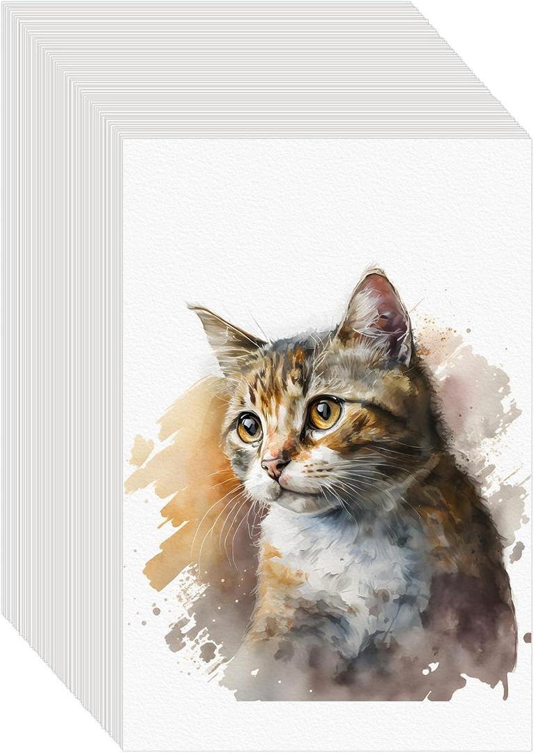 150PCS 7x10 Watercolor Paper Bulk, 140lb/300g Cold Press Thick Water Color Paper Pad for Kid Child Adult, White Art Paper for Drawing Painting Markers Gouache, Textured Cotton Paper Sheets