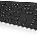 seenda Rechargeable Wireless Keyboard - Ultra-Thin Metal Keyboard with Low-Profile Keys, 2.4G Wireless Keyboard for Windows PC Laptop Computer - Black