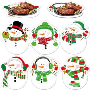 Winter Placemats Christmas Table Placemats Set of 6 Plastic Table Mats for Home Washable White Snowman Christmas Winter Xmas Holiday Decoration for Kids Kitchen Dining Room Party Kitchen