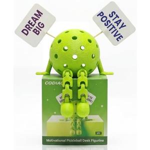 CODIAO Funny Pickleball Desk Companion - Long Legged Pickleball Figurine, Motivational Shelf Sitter & Court Inspired Desk Ornament, Unique Gift for Pickleballers, Players, Coaches & Paddle Fans