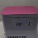Cooluli 15L Mini Fridge for Bedroom - Car, Office Desk & College Dorm Room - 12v Portable Cooler & Warmer for Food, Drinks, Skincare, Beauty & Makeup - AC/DC Small Refrigerator with Glass Front, Pink
