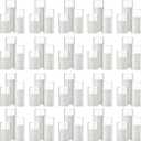 Shihanee 120 Pcs Pillar Candles and Glass Cylinder Vases Clear Cylinder Holders for Slim Pillar Candles Table Decoration (White)