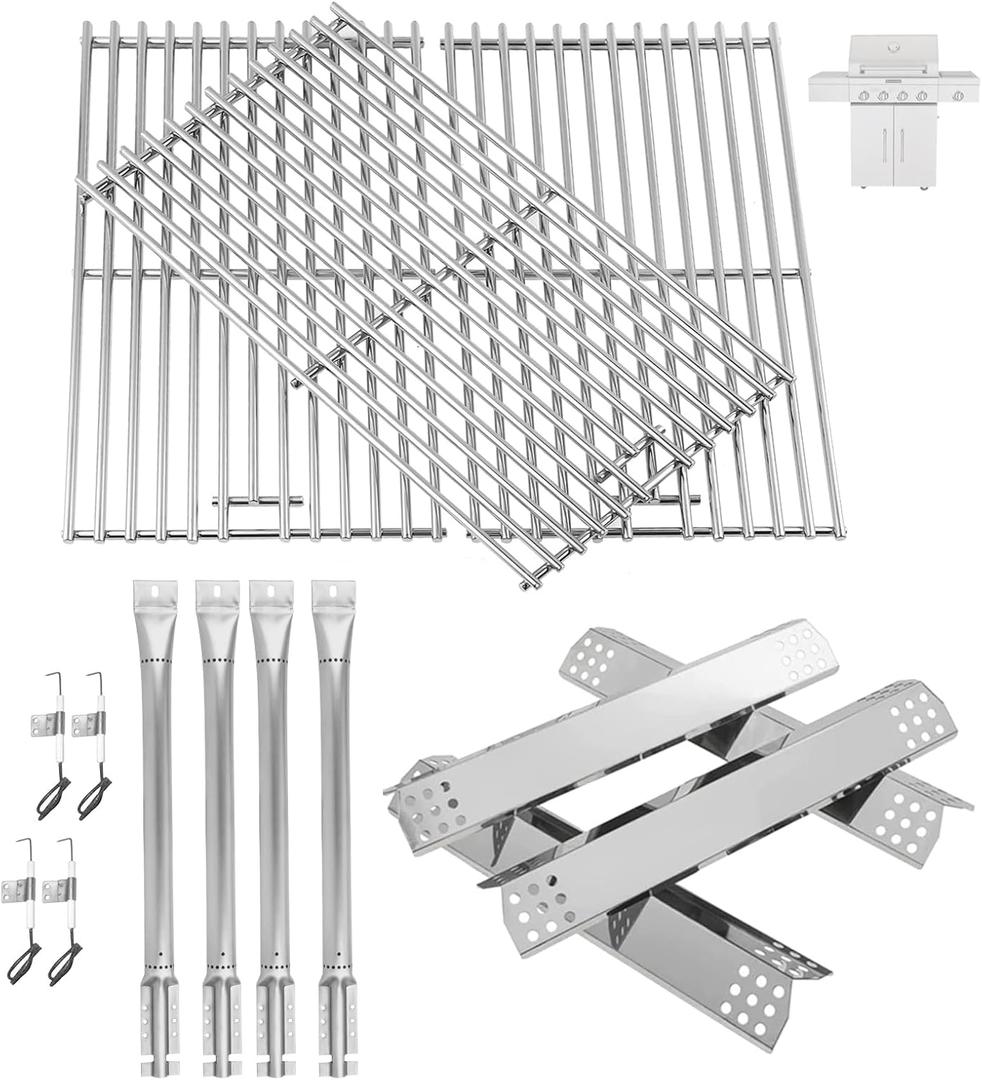 Replacement Parts for Kitchen Aid 720-0733D 720-0954 720-0954R 720-0733 720-0733A 720-0954A 720-0954AC, Cooking Grates, Burner and Heat Plates for KitchenAid Grill Replacement Parts