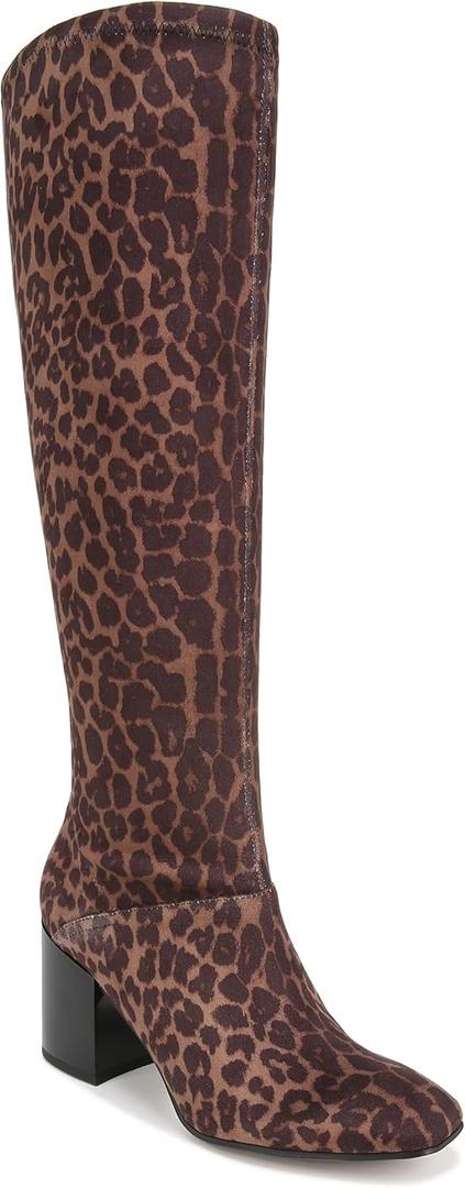 Franco Sarto Womens Tribute Knee High Heeled Boot (8.5, Leopard Print Fabric)