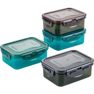 Lock & Lock ECO Food Storage Containers/Bin Set/BPA-Free/Dishwasher Safe, Rectangular, 4 Piece - Rectangle, Assorted Colors