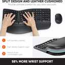 MEETION Ergonomic Keyboard and Mouse, Wireless Keyboard with Vertical Mouse, Split Curved Keyboard with Wrist Rest, Natural Typing USB Receiver Rechargeable Full Size, Windows/Mac/PC/Laptop, Large