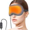 USB Electric Heated Eye Mask for Dry Eyes & Migraines - Adjustable Temperature (36-60℃) & Timer, Silk Washable Cover, USB-Powered Carbon Fiber Therapy