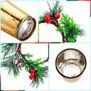Skylety 4 Pack Christmas Votive Candle Holders with Candle Ring Wreath Christmas Table Centerpieces Glass Tealight Holder Wreath with Red Berry Pinecones for Xmas Decorations Wedding Holiday