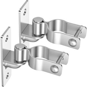 2 Pack 1-3/8 Inch Wall Mount Gate Hinge, Heavy Duty Metal Hinges for Chain Link Fence, Tube Gate, Barn Door, Outdoor Hardware, Silver