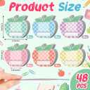 Sabary 48 Pcs Pastel Apple Magnetic Name Tags with Photo Space 4.7'' X4.7'' Reusable Dry Erase Labels Photo Nameplates Thickened Magnetic Back Name Plate Sticker for Locker Whiteboard Office Supplies