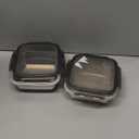 2 Pack Sandwich Containers, 24oz Stainless Steel Sandwich Box with Airtight Lids, Reusable Metal Meal Prep Lunch Boxes, BPA-Free, Dishwasher Safe, Food Storage Containers for Families (Black)