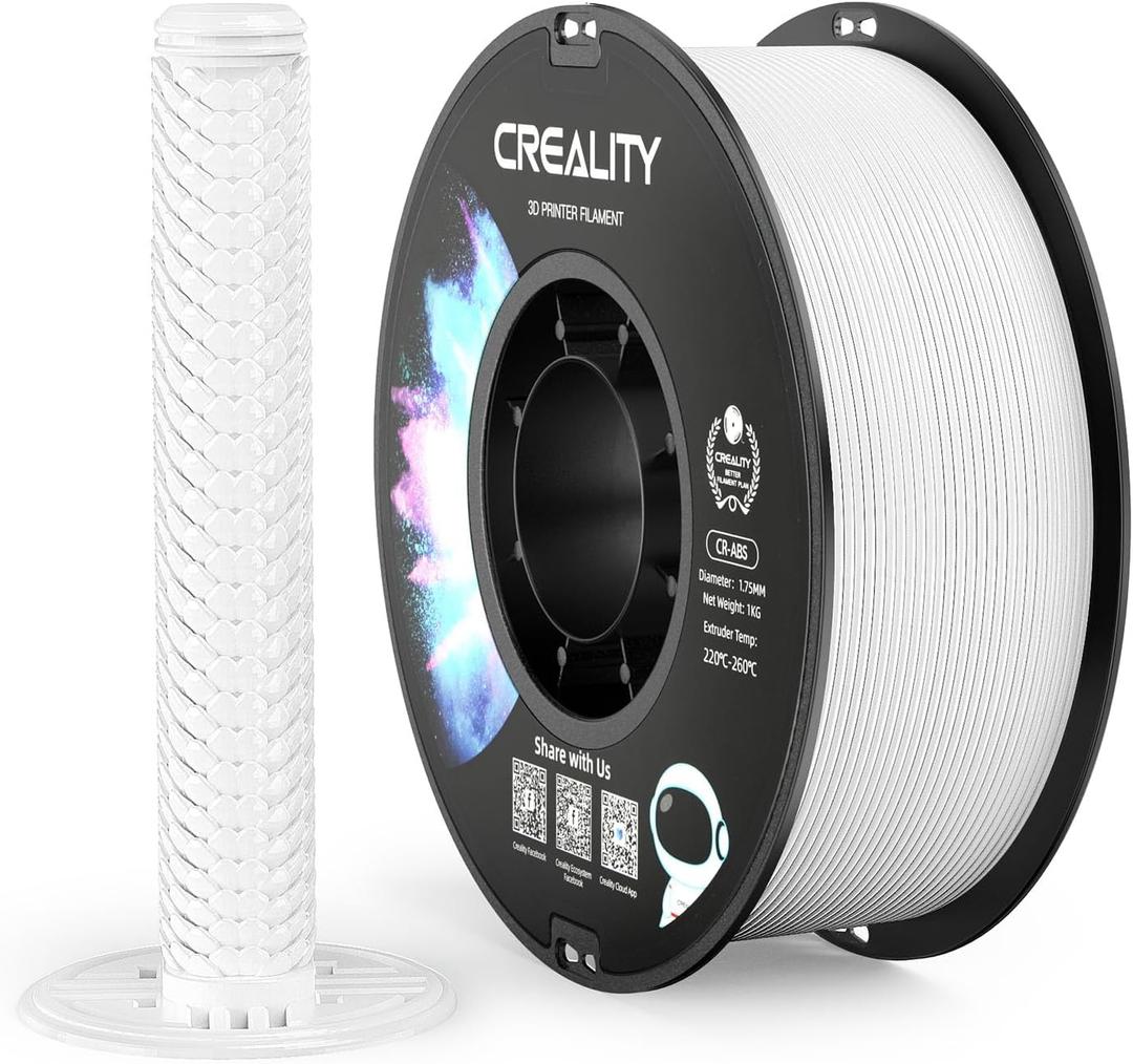 Creality ABS Filament 1.75mm, 3D Printer Filament, No-Tangling, Strong Bonding and Overhang Performance Dimensional Accuracy +/-0.02mm, 2.2lbs/Spool