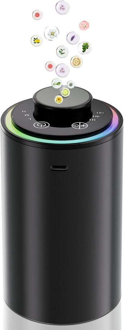 Waterless Essential Oil Diffuser, Portable Aromatherapy Diffuser,3 Countdown Timers & 3 Mist Levels for Home, Room, Car, Office (Black)