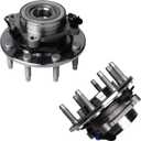 KUSATEC 515058 2PCS Front Wheel Bearing and Hub Assembly 4x4 4WD Compatible with Chevy Silverado 1500/2500/3500 4x4 4WD, GMC Sierra 1500/2500 Yukon XL, Hummer H2 2003-2007, 8 Lug Bolts w/ABS